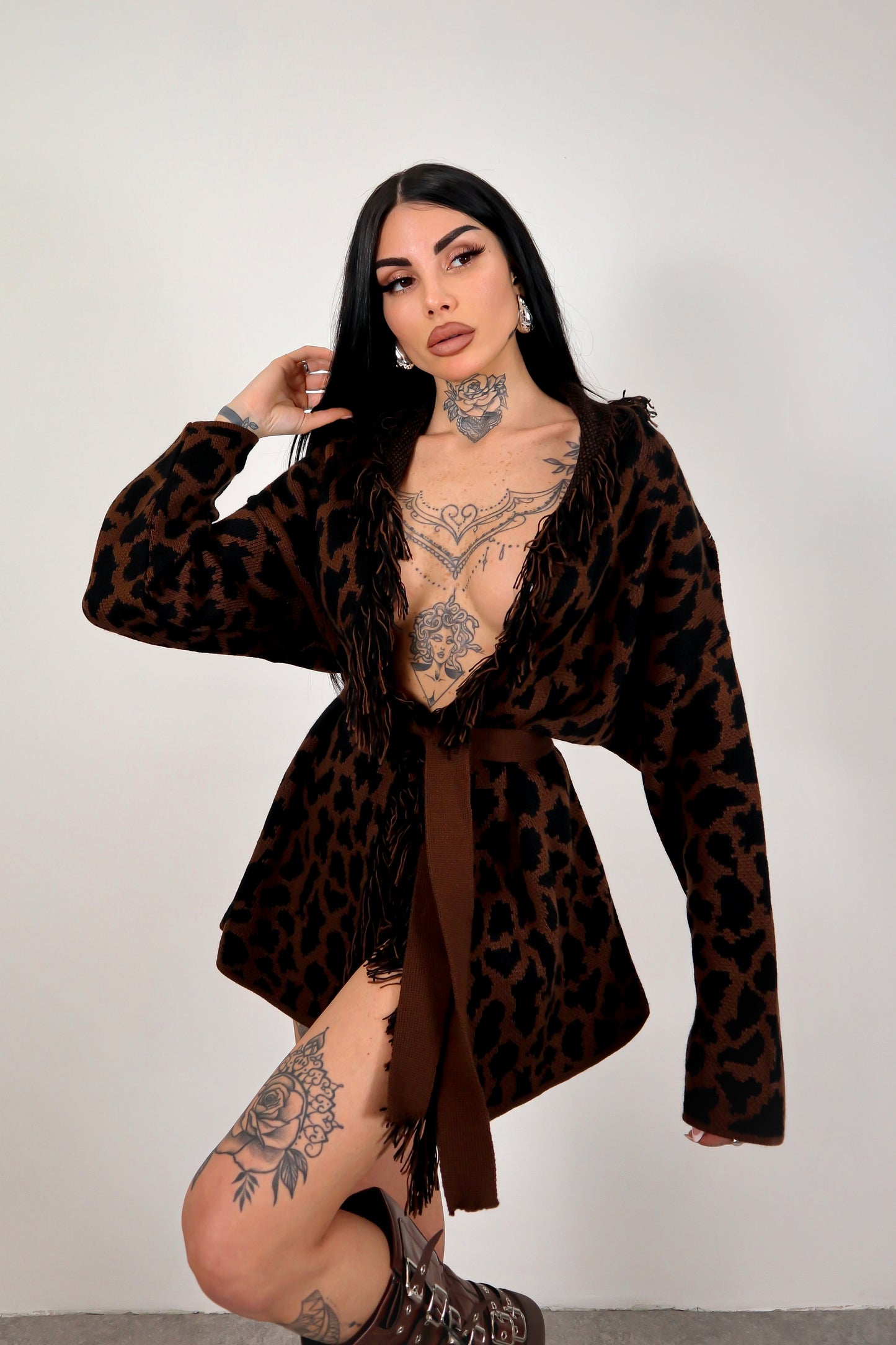 Cardigan Perù - Leopardato