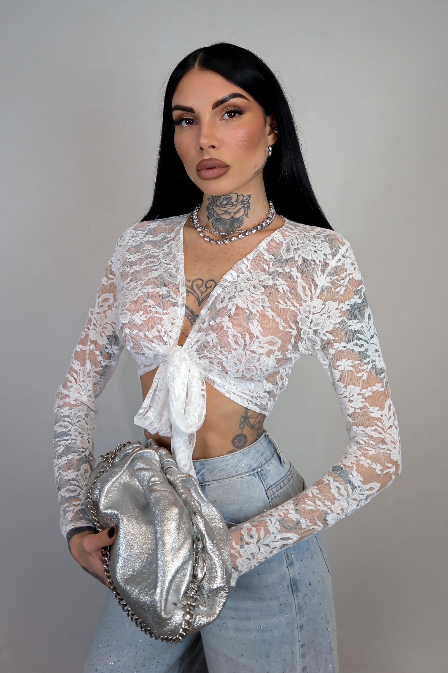 Top Coprispalle Pizzo - Bianco