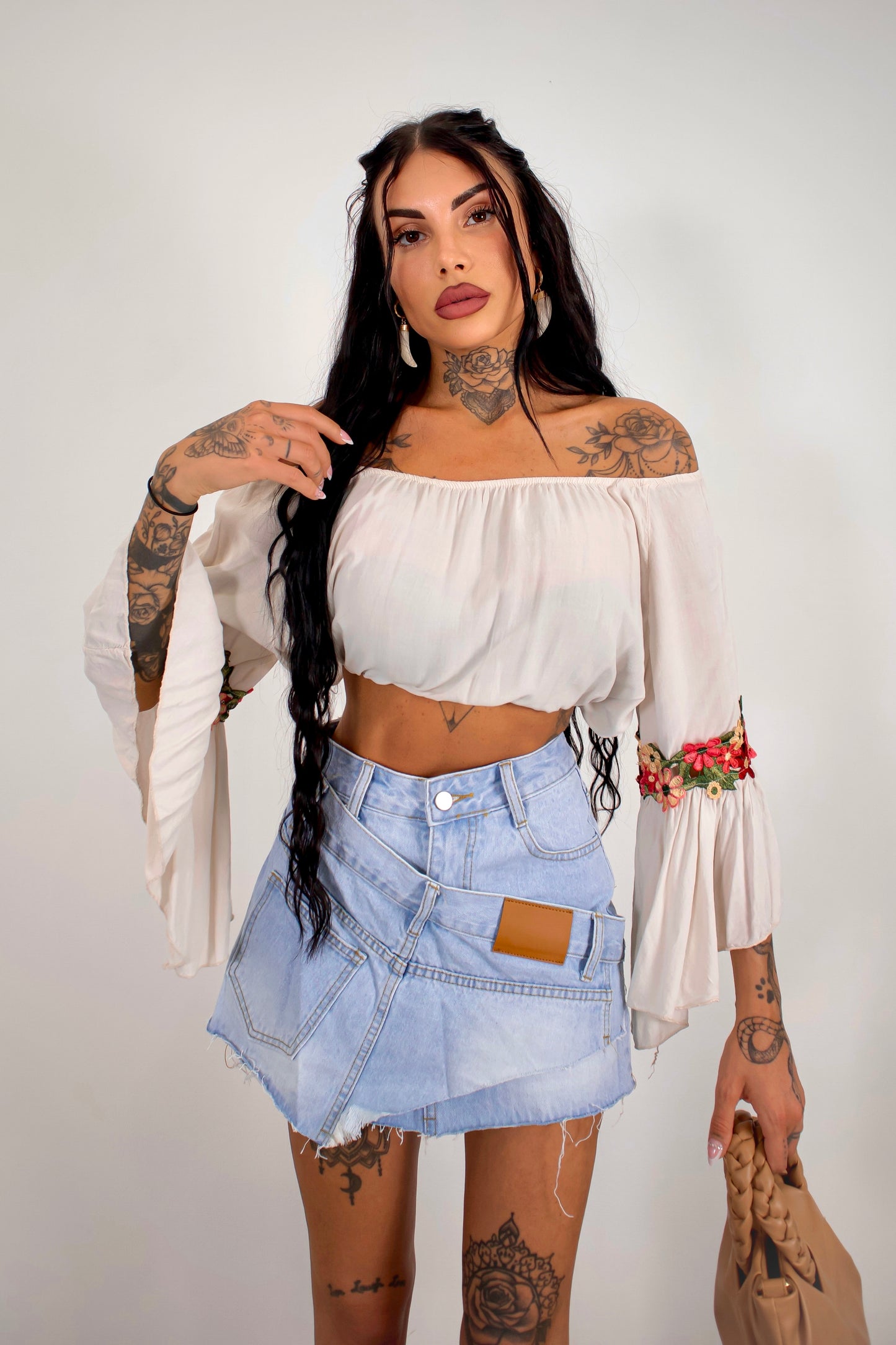 Gonna denim Patchwork