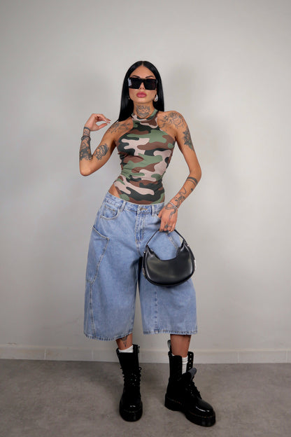 Bermuda Baggy - Denim Chiaro