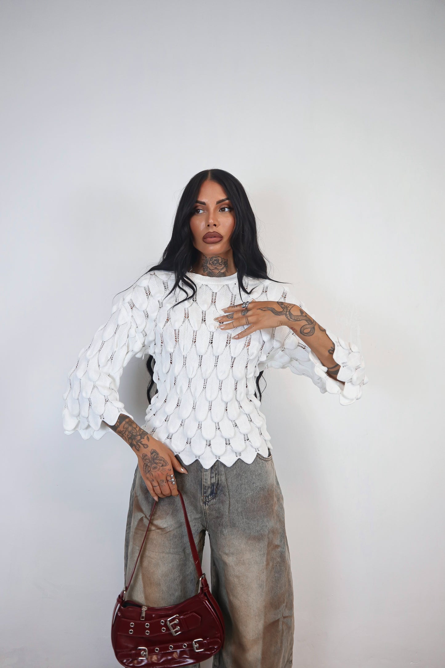 Maglione Squame - Bianco