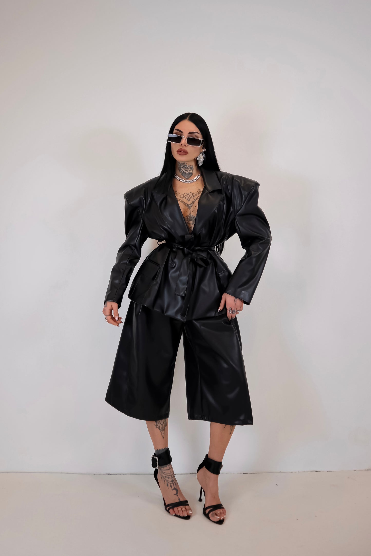 Bermuda Ecopelle Alysia - Nero