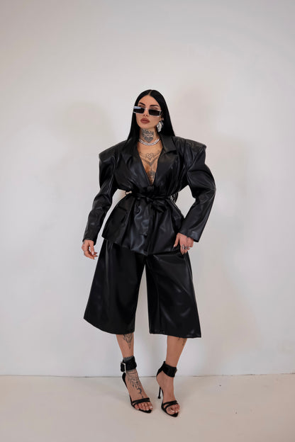 Bermuda Ecopelle Alysia - Nero