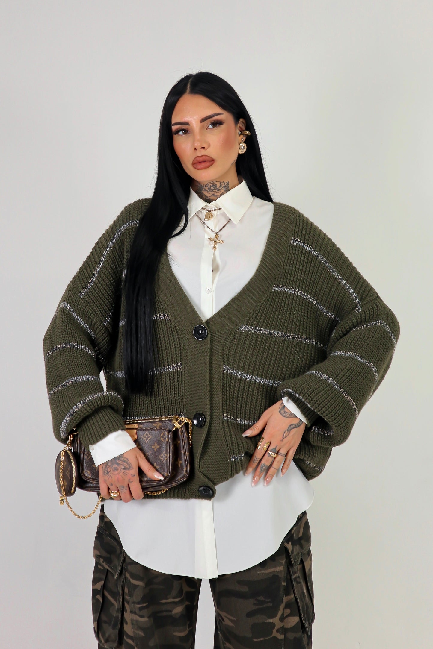 Cardigan over Brenda - Verde Militare