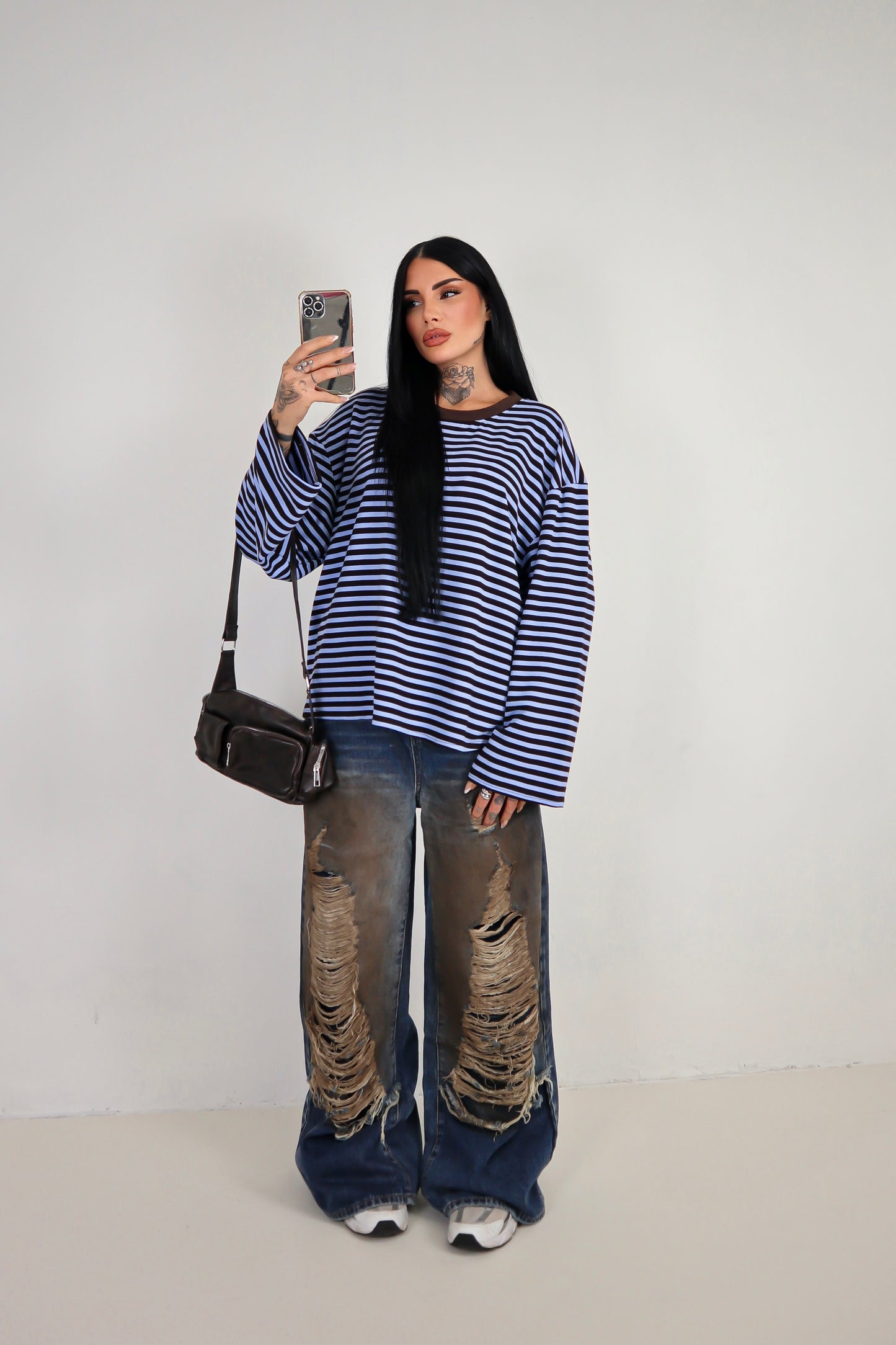Maglia Lines - Azzurro/Marrone