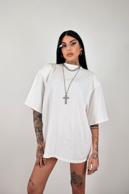 T-shirt oversize Spalline - Bianco