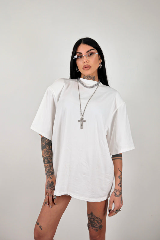 T-shirt oversize Spalline - Bianco