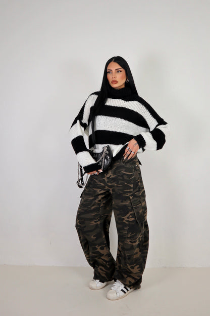 Maglione Nadine - Nero/Bianco