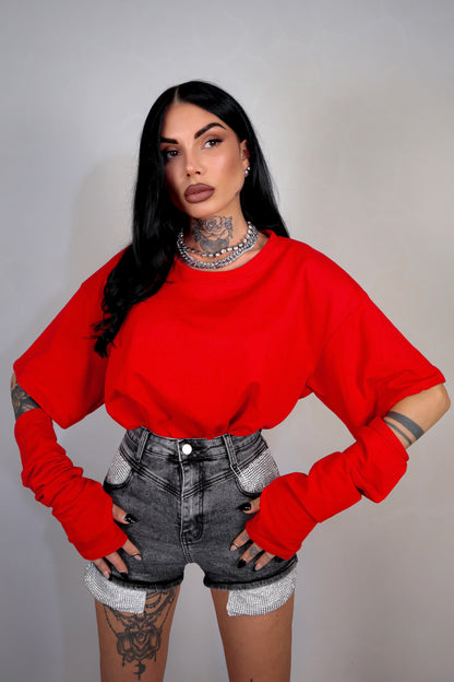 T-Shirt Manicotti - Rosso