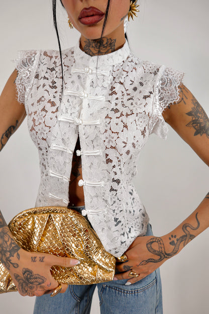 Camicia pizzo Japan - Bianco