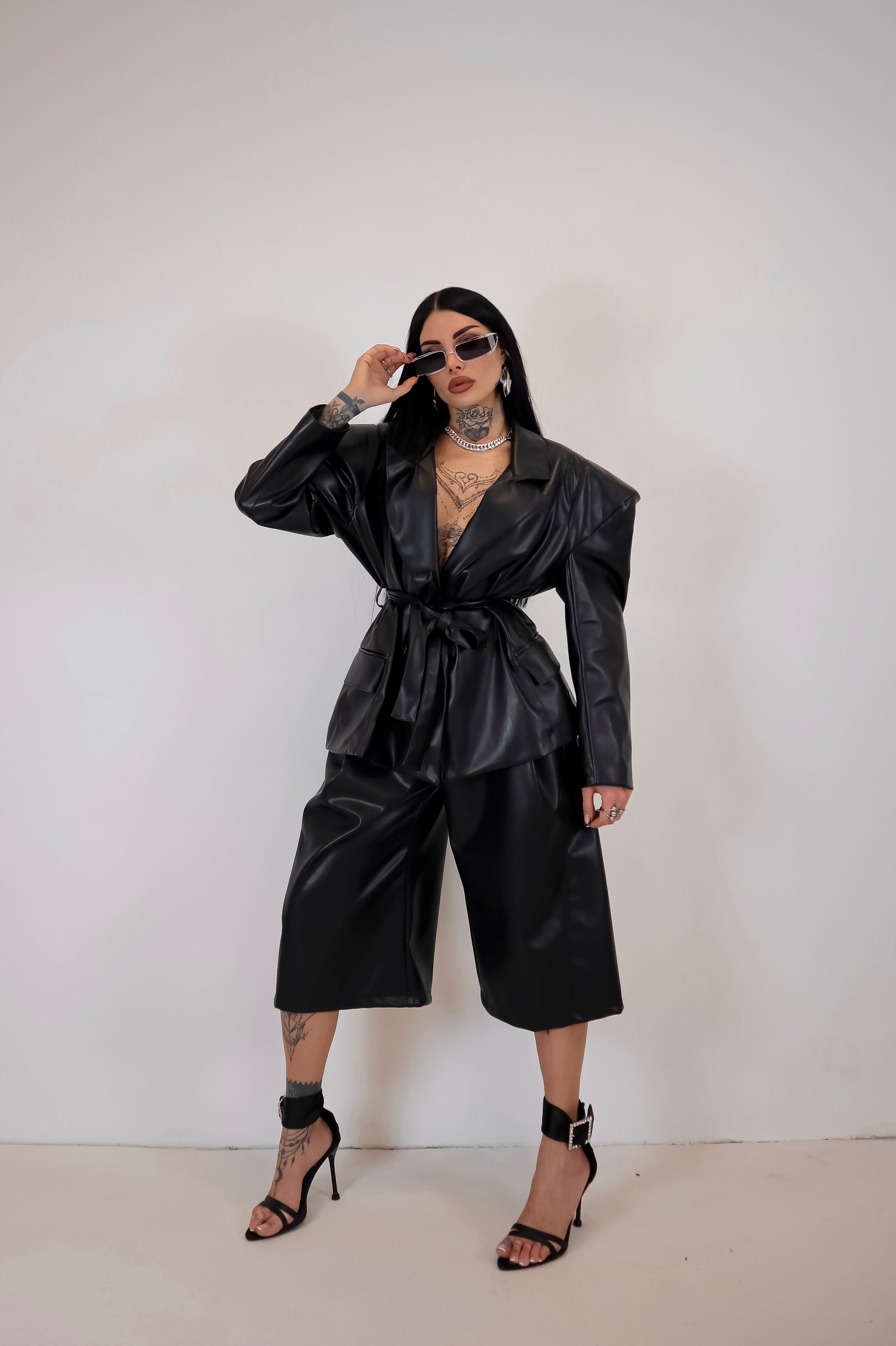 Bermuda Ecopelle Alysia - Nero