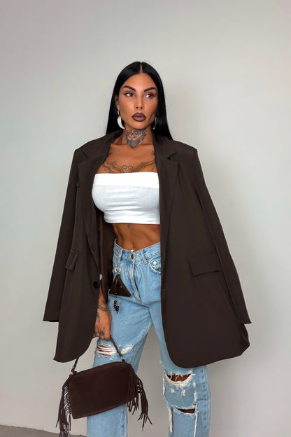 Blazer Maxi - Marrone