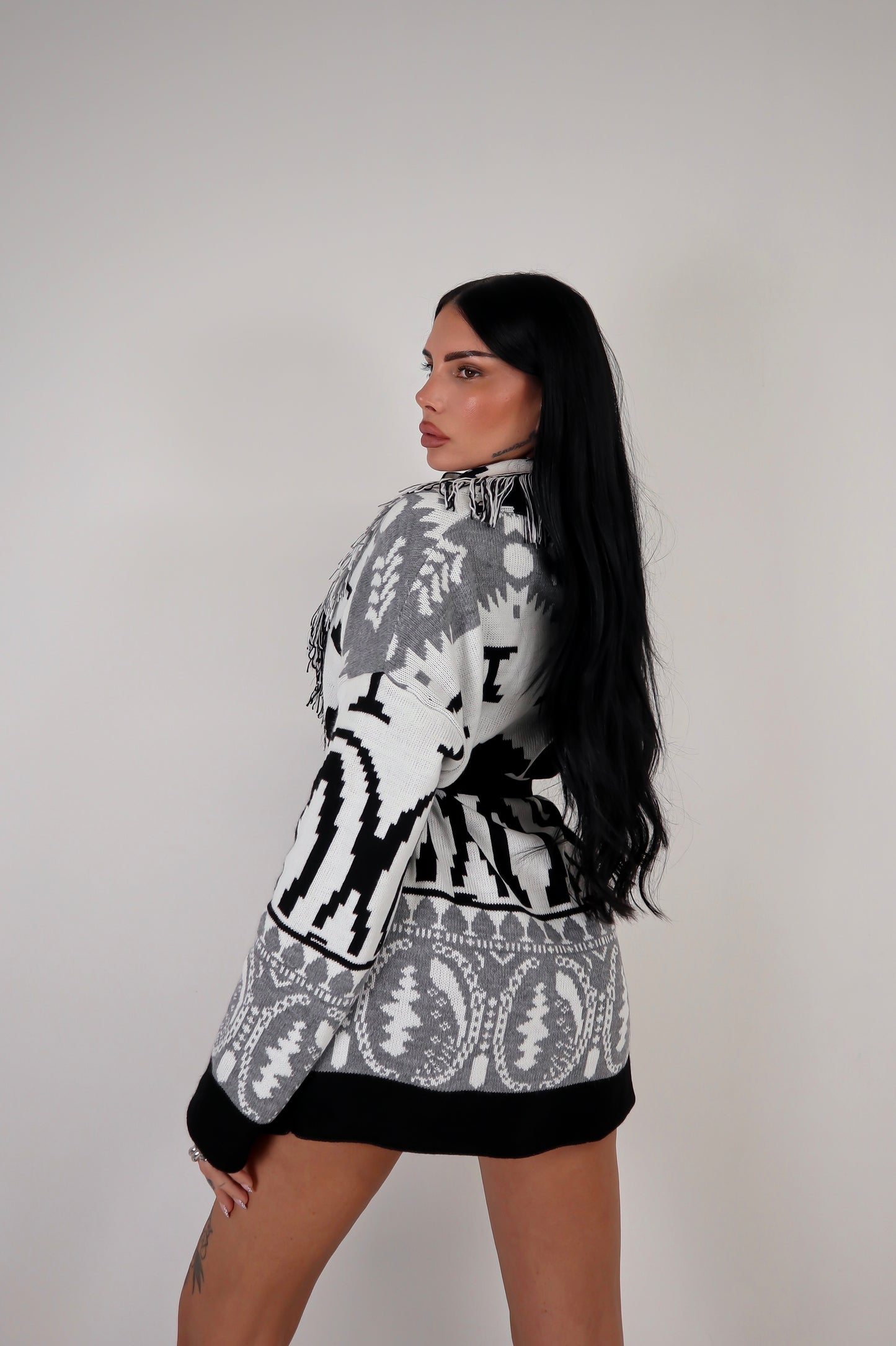 Cardigan Perù - Nero/Grigio
