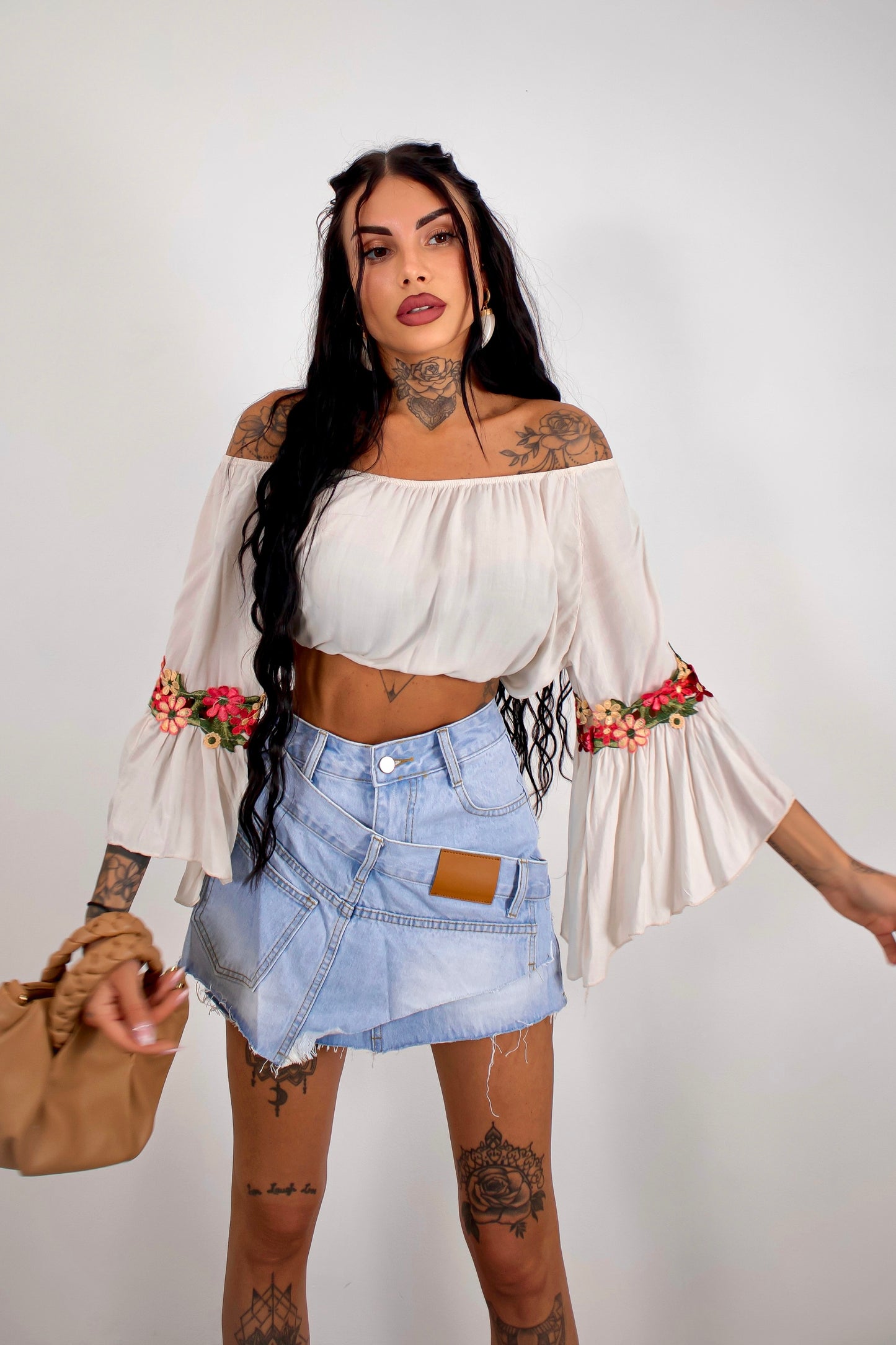 Gonna denim Patchwork