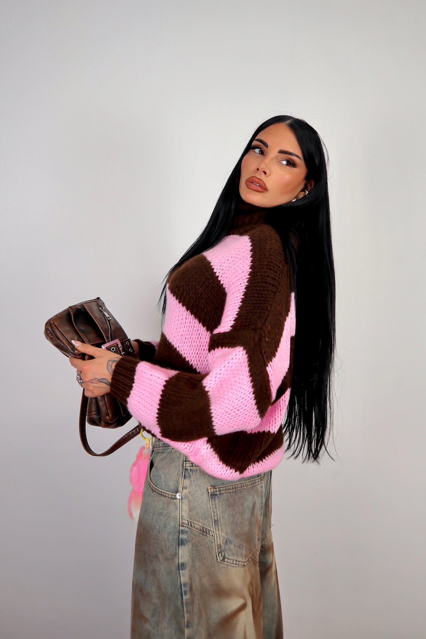 Maglione Nadine - Rosa/Marrone