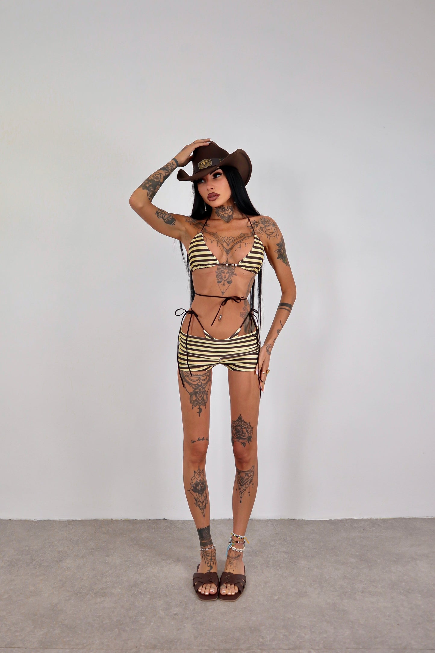 Bikini stripes Palmira - Giallo/Marrone