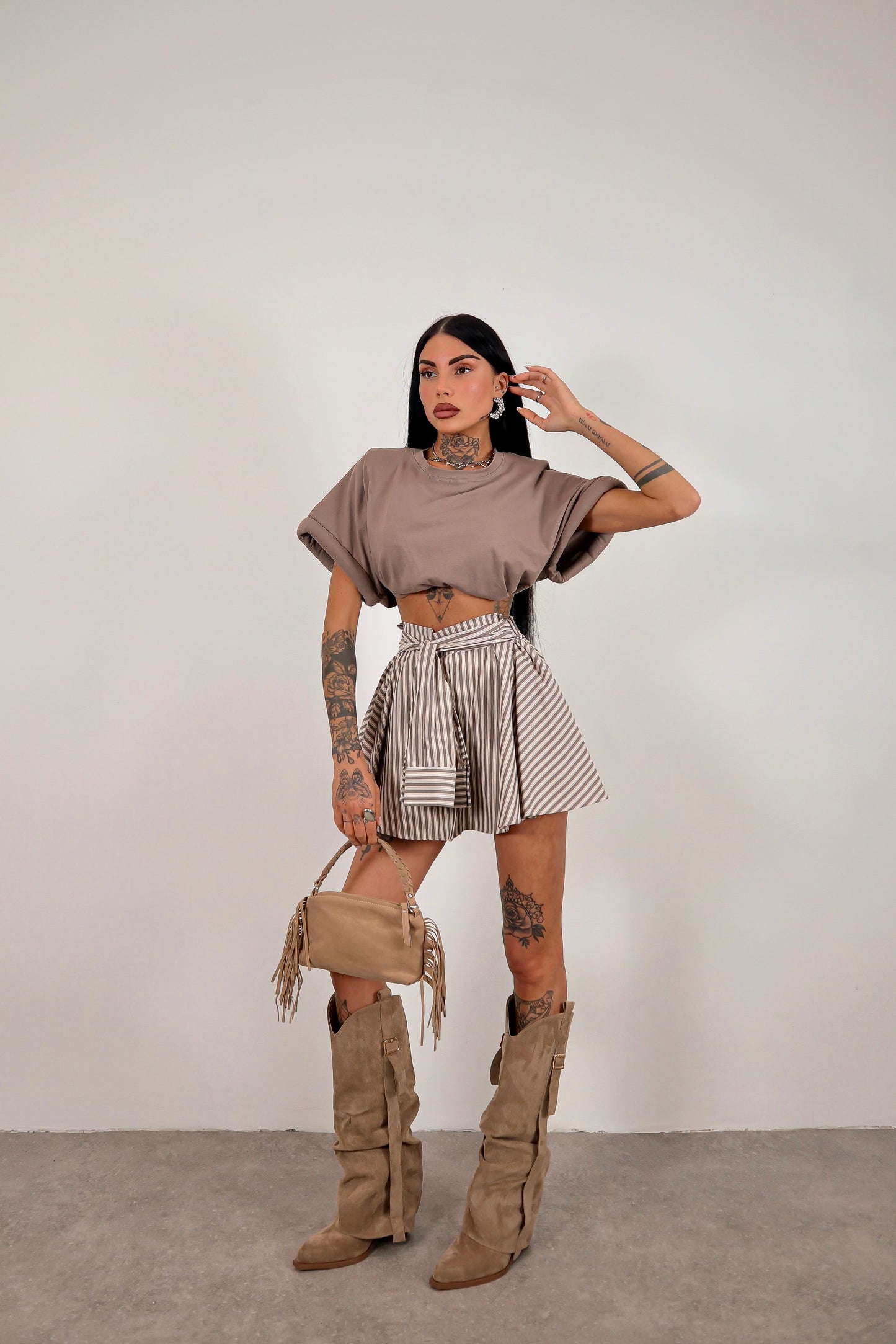 Panta gonna righe Cassidy - Tortora