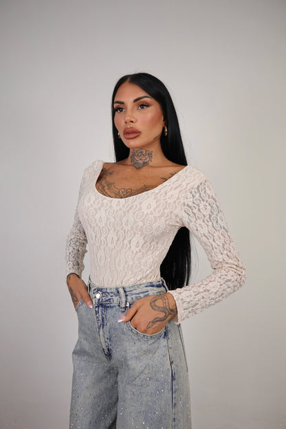 Body pizzo Amaia - Beige