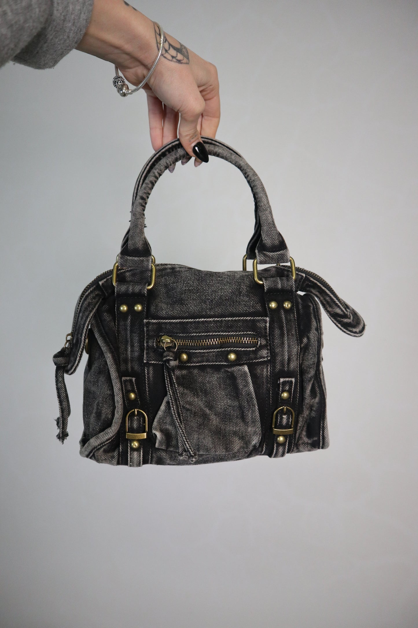 Borsa Denim City - Nero fumo
