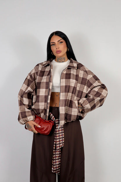 Bomber Tartan - Marrone