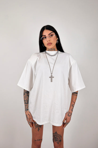 T-shirt oversize Spalline - Bianco