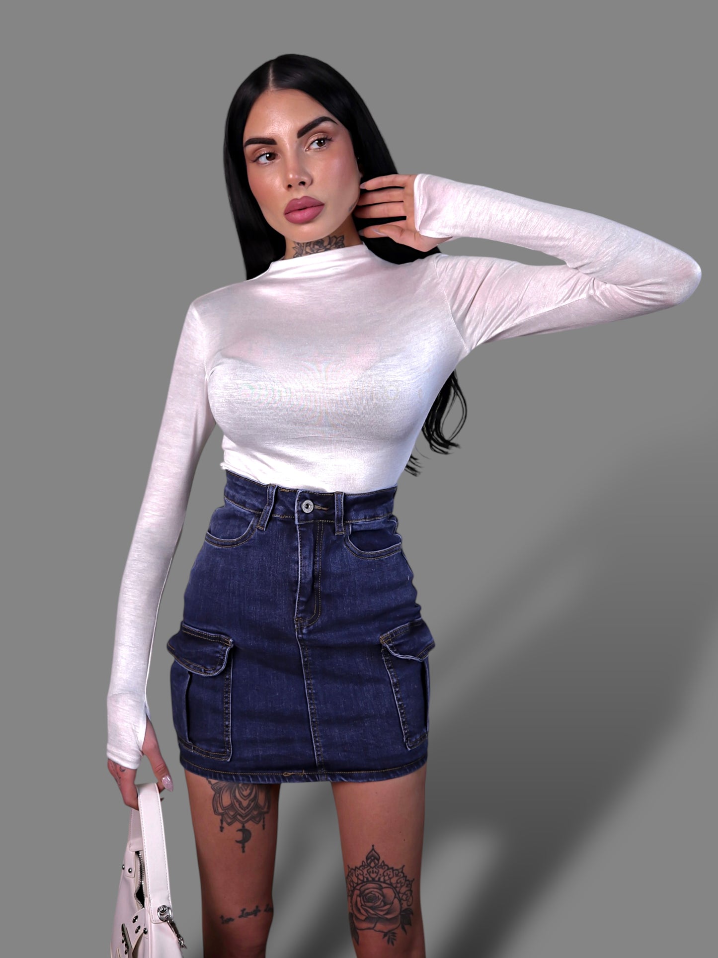 Body Velato Guantino - Bianco