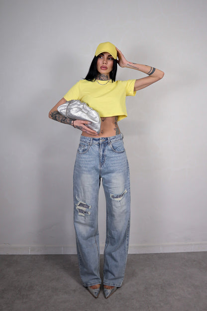 Jeans Ripped Strass