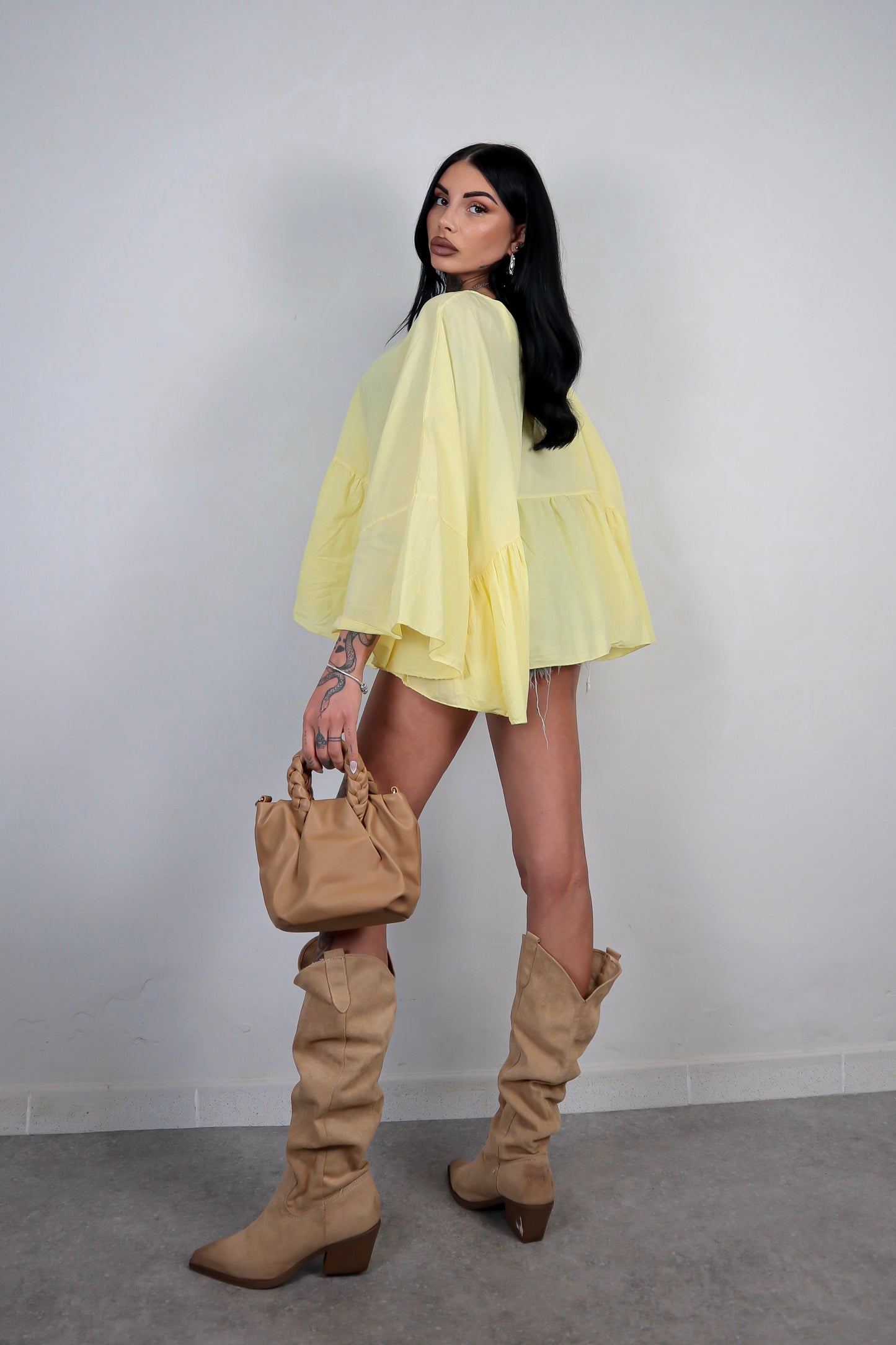 Blusa cotone Zahira - Giallo