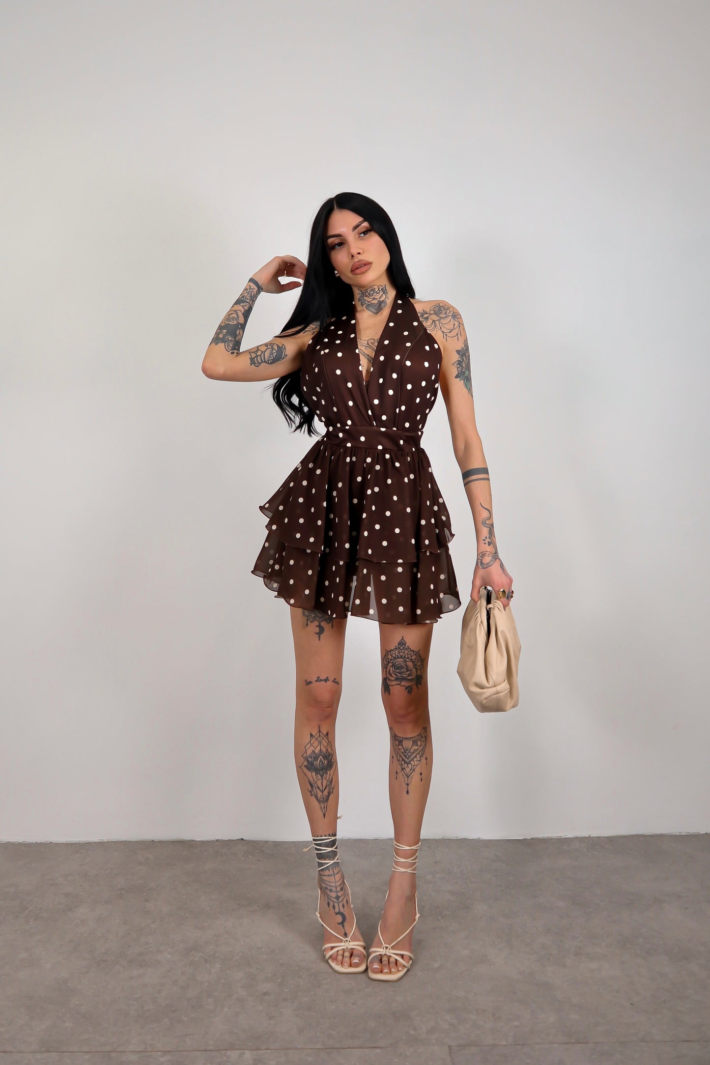 Abito tutina pois Nina - Marrone