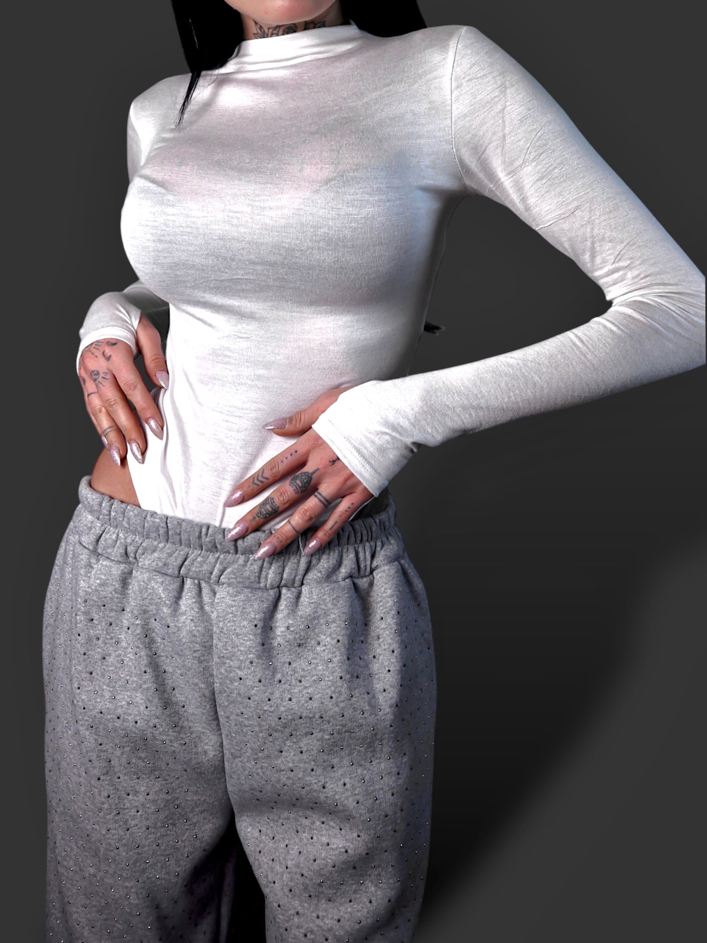 Body Velato Guantino - Bianco