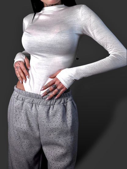 Body Velato Guantino - Bianco