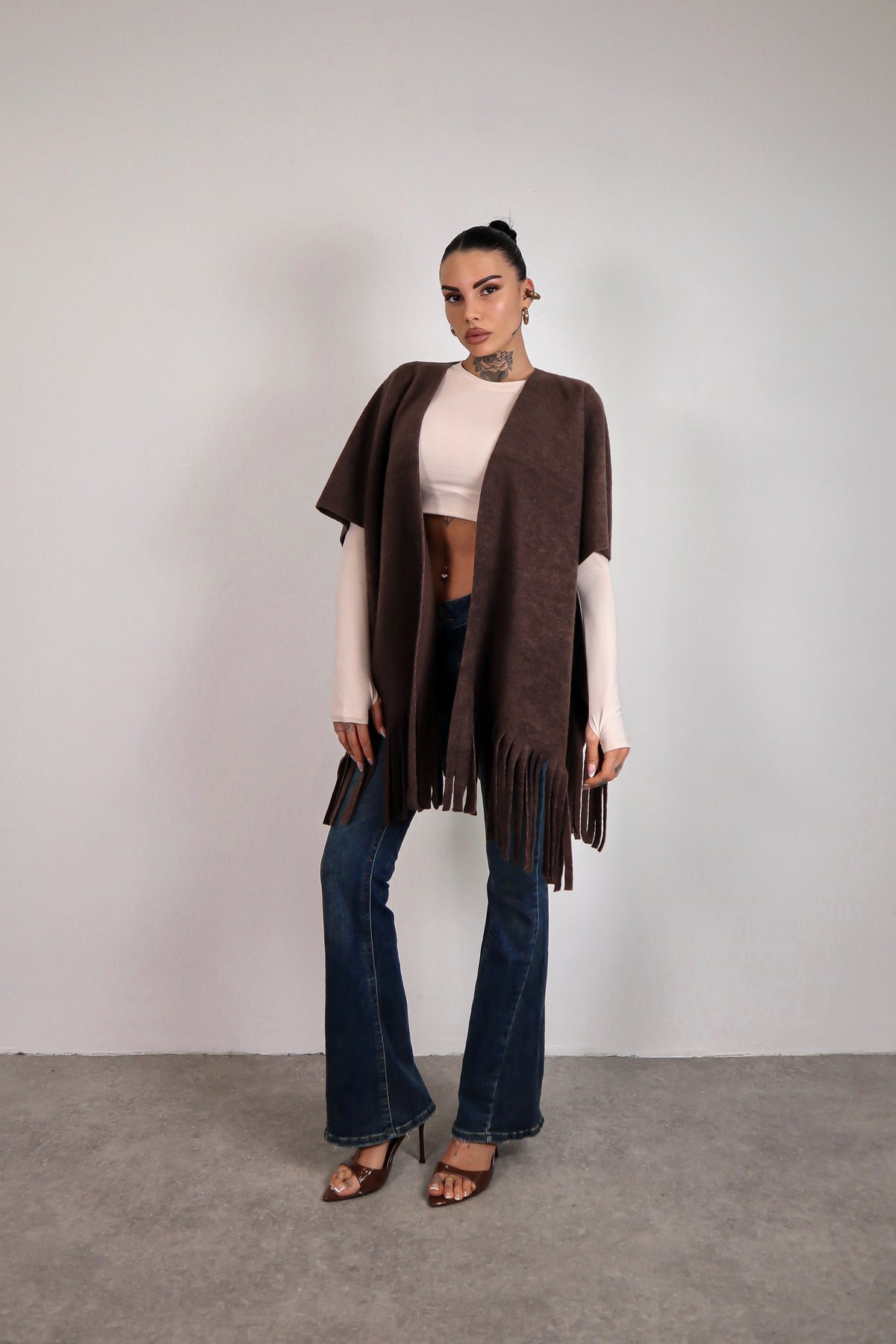 Poncho Indian - Marrone