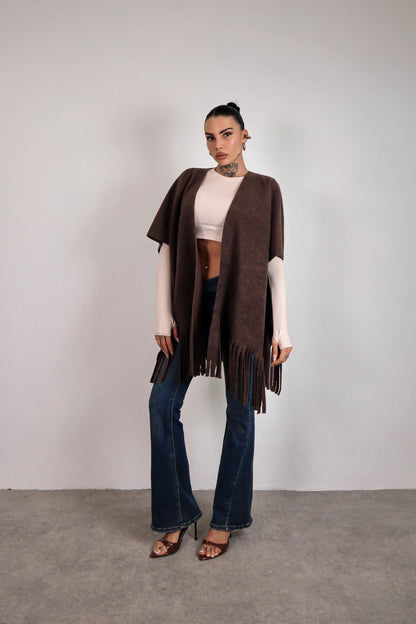 Poncho Indian - Marrone
