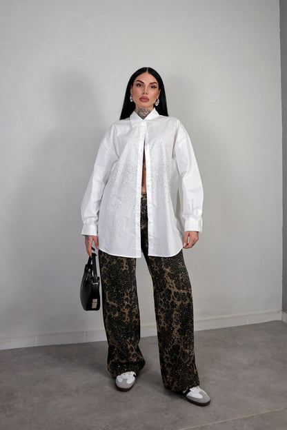 Jeans Maculato Strass