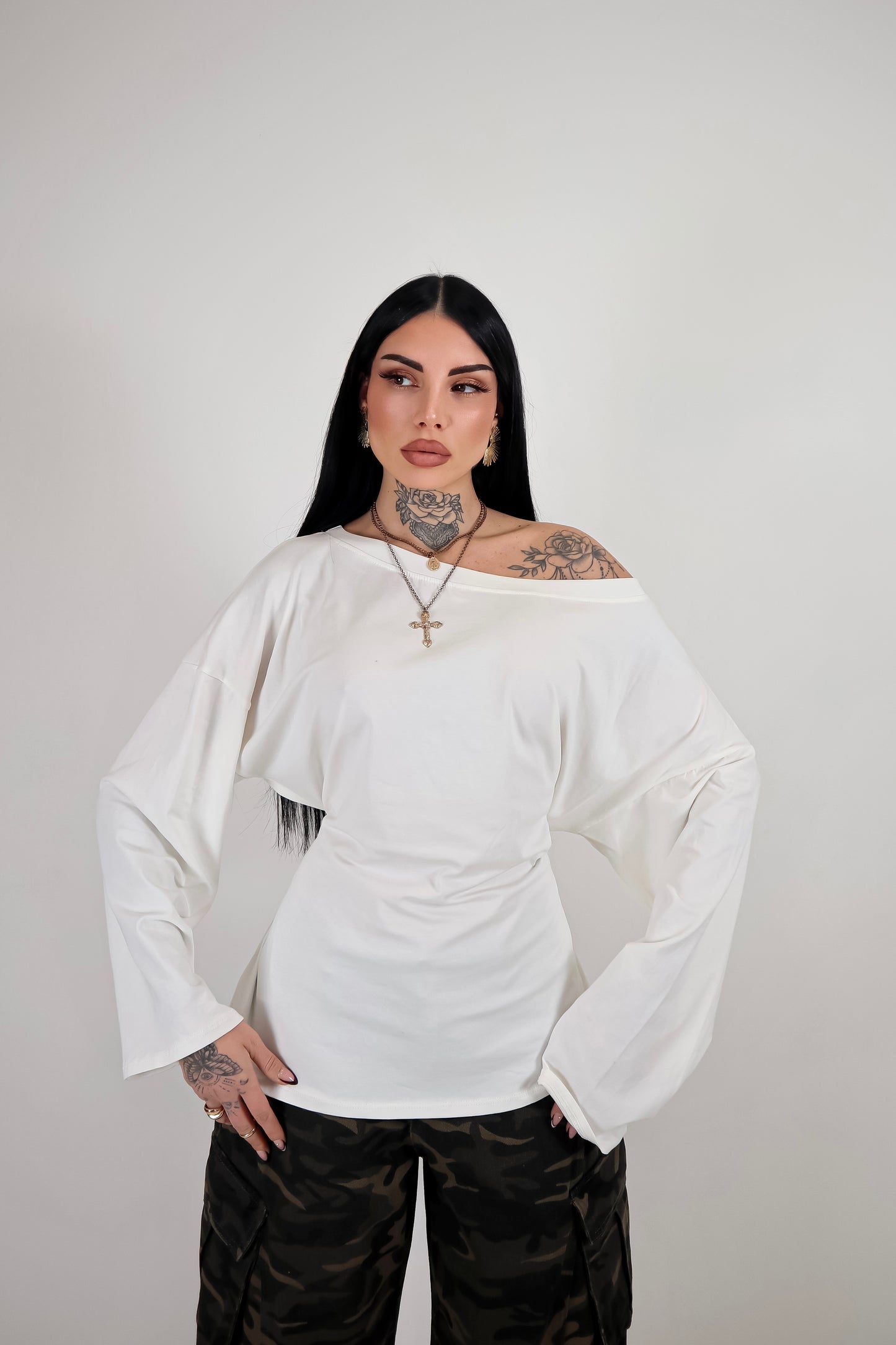 Maglia Long Sleeve Lace - Bianco