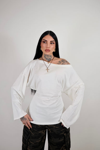 Maglia Long Sleeve Lace - Bianco