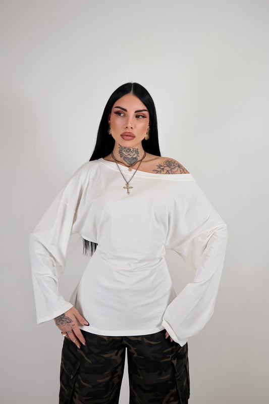 Maglia Long Sleeve Lace - Bianco