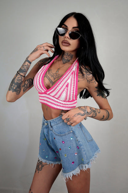 Shorts a farfalla Rubino