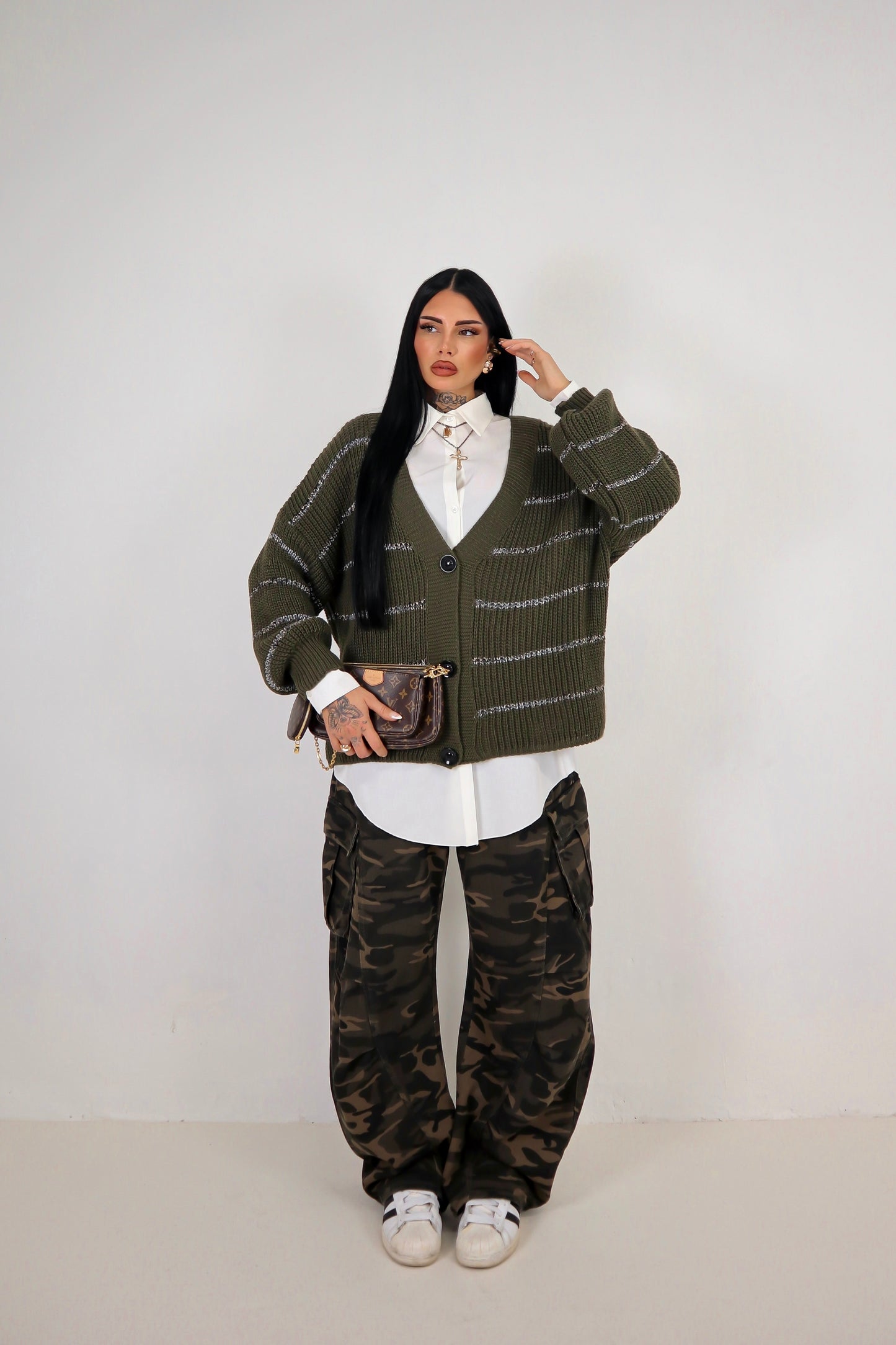 Cardigan over Brenda - Verde Militare