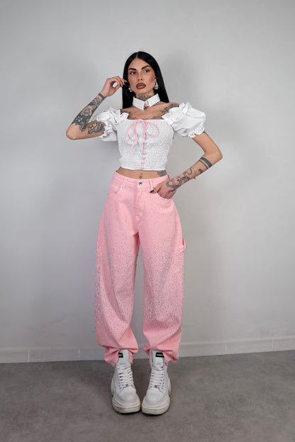 Crop Top Bambolina - Bianco