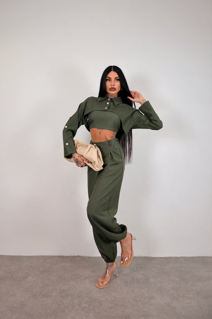 Completo tris Yolanda - Verde militare