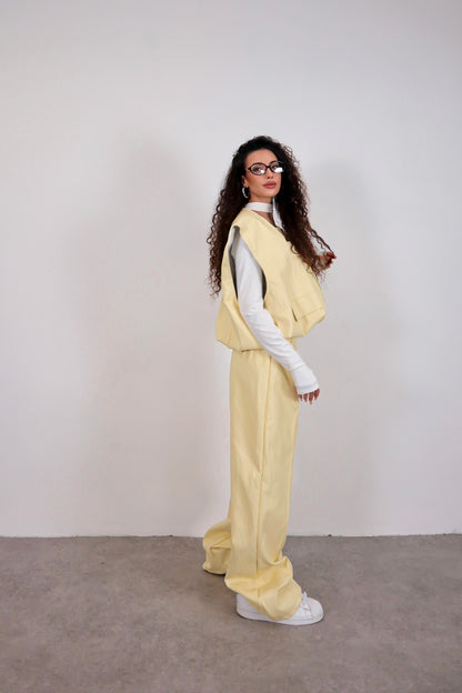 Completo ecopelle Holly - Giallo pastello
