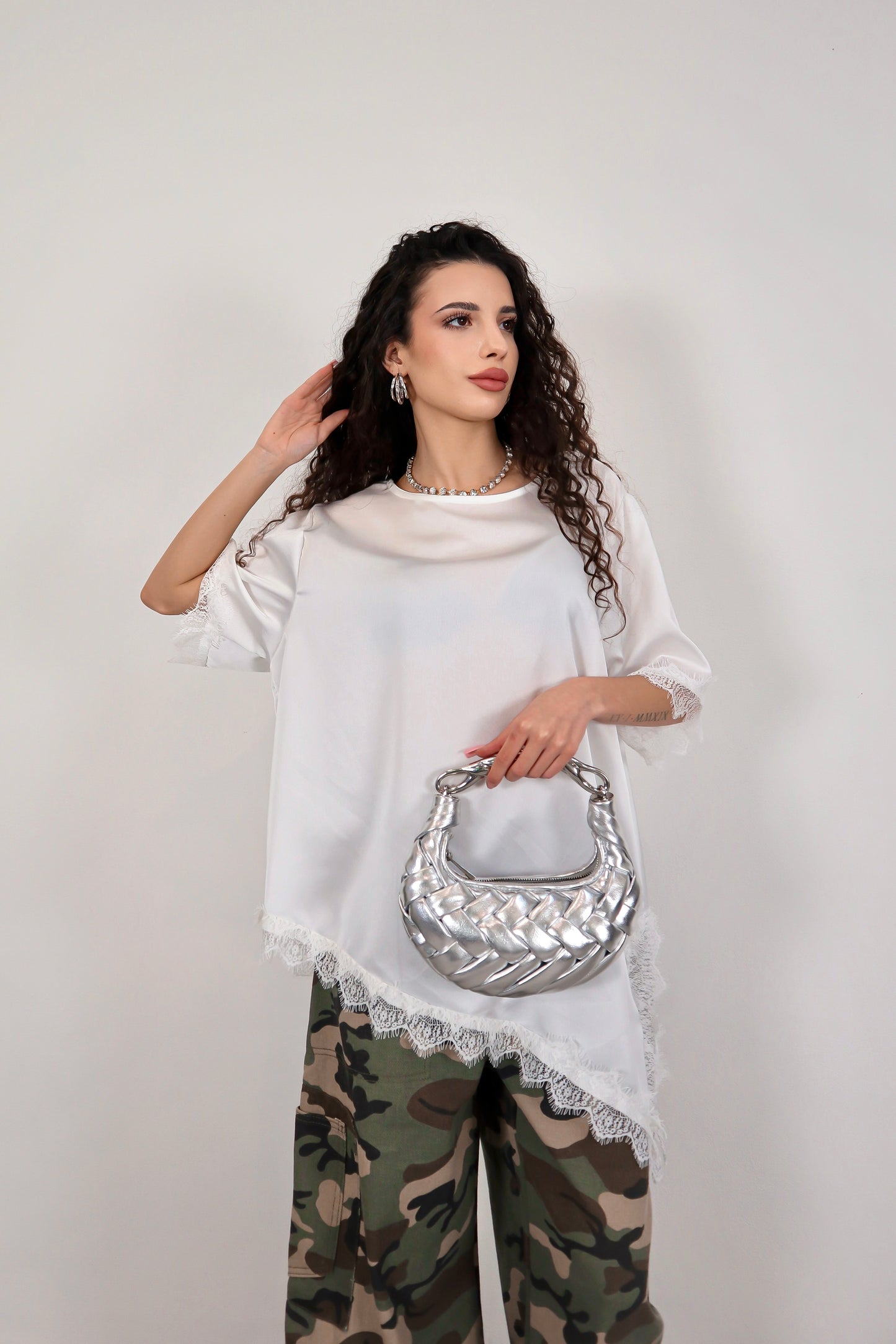 T-shirt Pizzo Brianna - Bianco