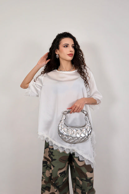 T-shirt Pizzo Brianna - Bianco