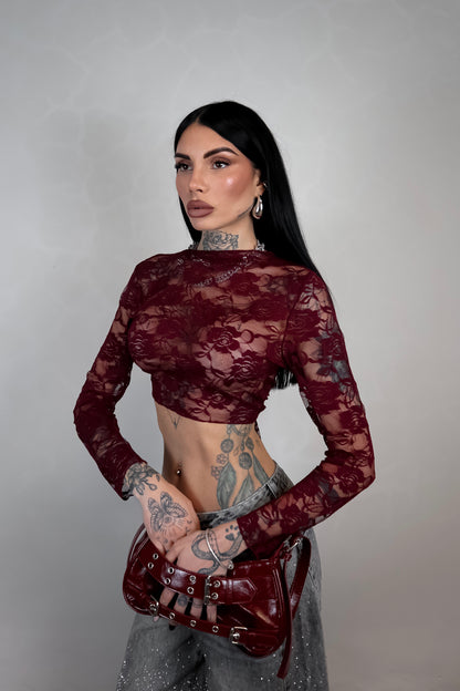 Top Coprispalle Pizzo - Bordeaux
