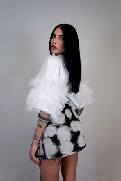 T-Shirt Oversize Fluffy - Bianco