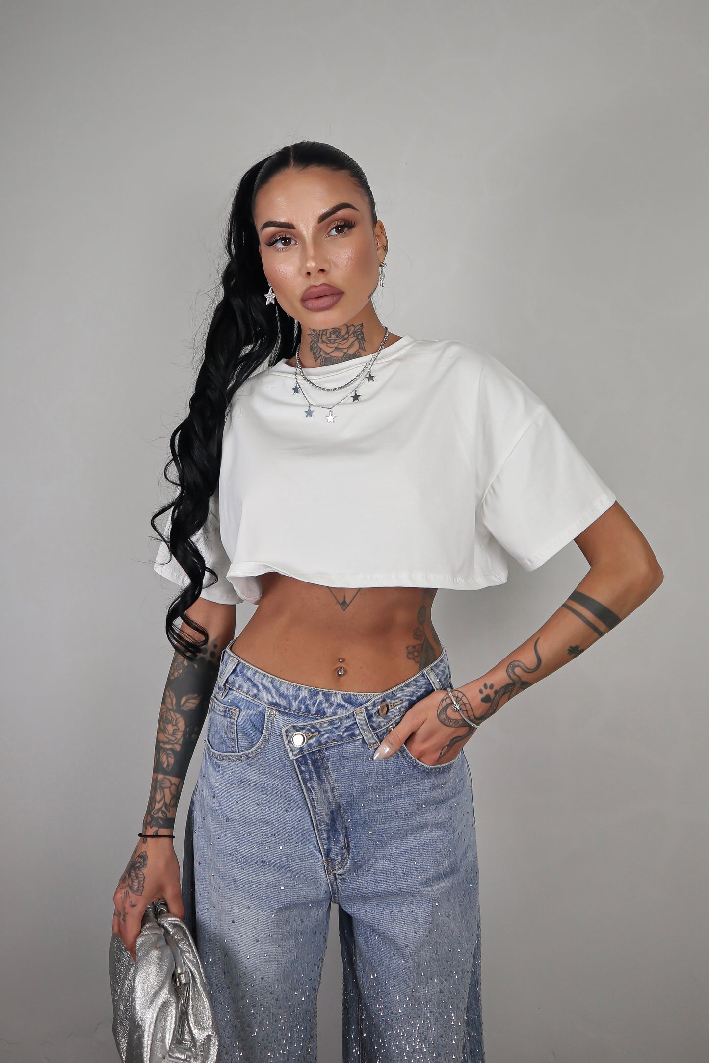 T-Shirt Over Crop - Bianco