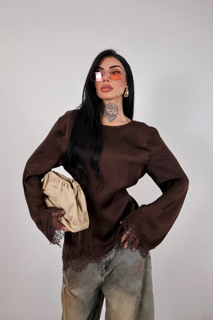 Maglia long sleeve Elegant - Marrone