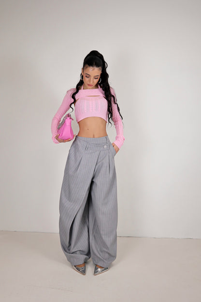 Pantalone Amira Gessato - Grigio