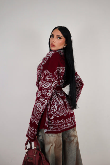Cardigan Perù - Bordeaux